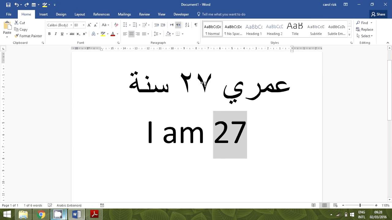 arabic for microsoft word mac